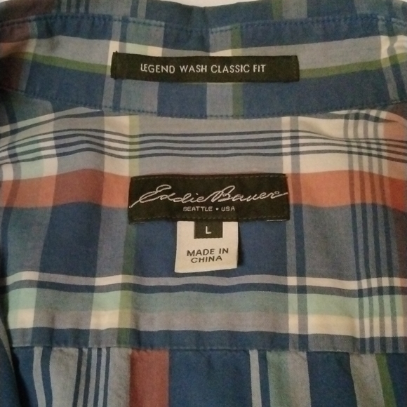 Eddie Bauer Seattle USA Legend Wash Classic Fit Sz. L Shirt Men's - Picture 4 of 8